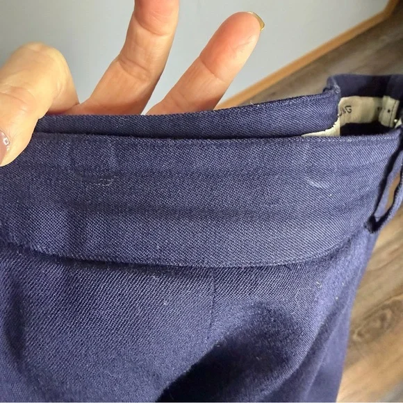 Alfred Sung Sport Wool Wide Leg Crop Trouser Pants Women Small Navy Chic Career - Picture 8 of 8